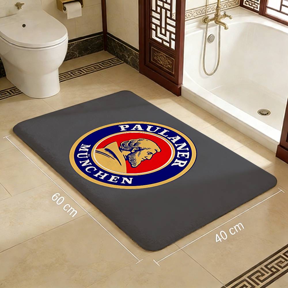 German Beer Paulaner Entrance Door Mat Washable Non-Slip Living Room Sofa Chairs Area Mat Kitchen Welcome Doormat