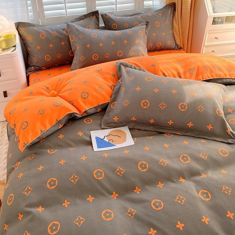 Комплект из четырех простыней, постельное белье, пододеяльник из стираного хлопка с пескоструйной обработкой, простыня, односпальное одеяло для спальни, комплект из трех предметов