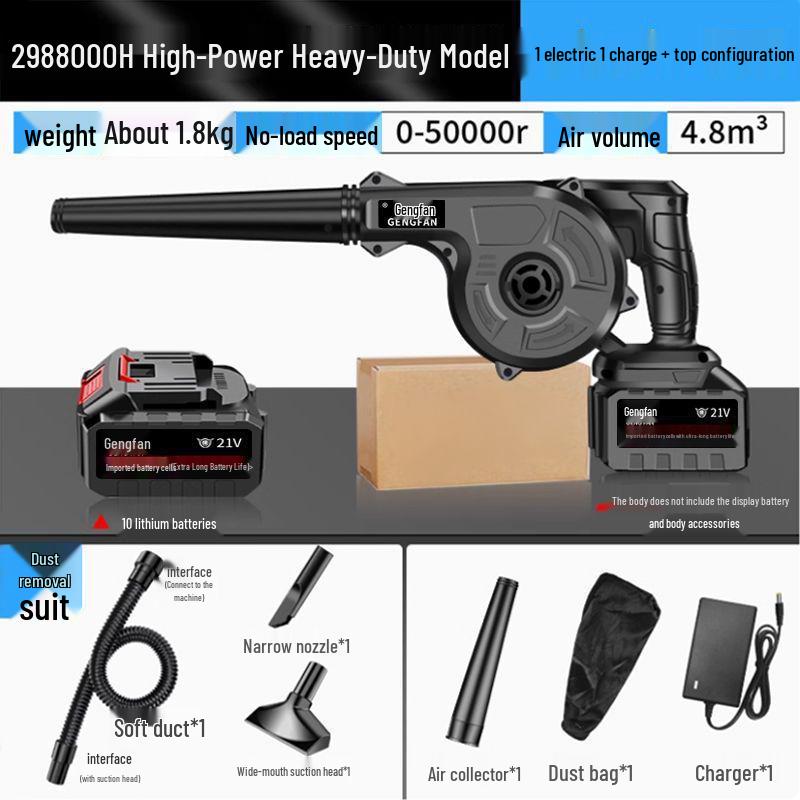 Rechargeable German-style High-Power Blower: Hair Dryer, Dust Cleaner & Fire Starter