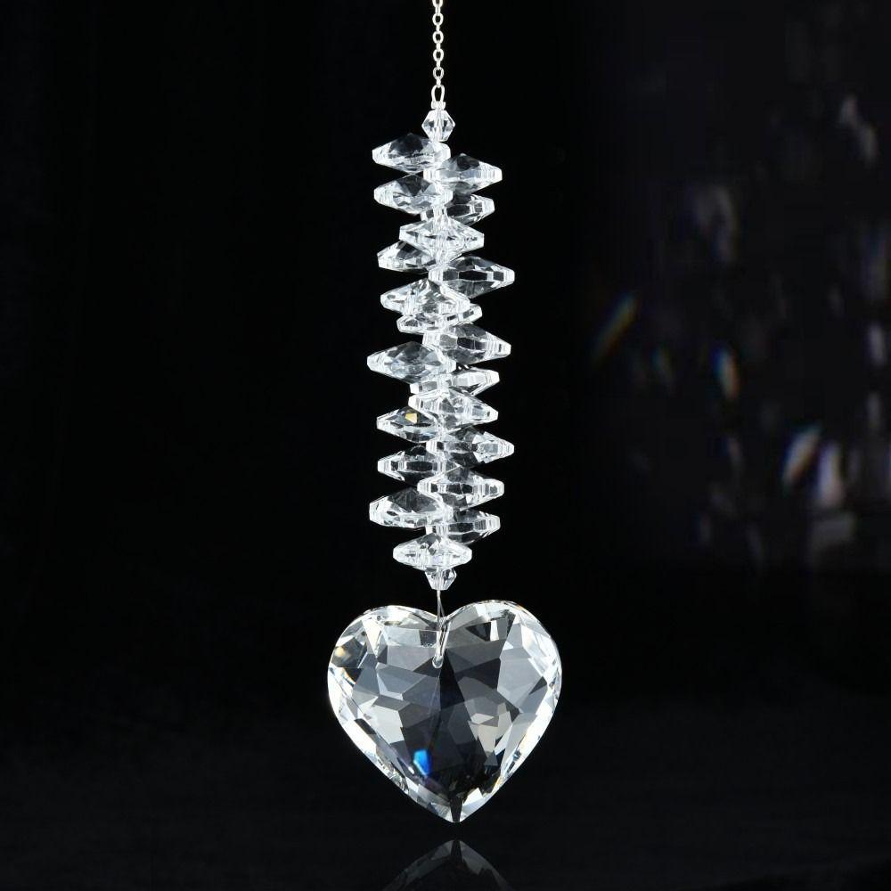 Подвеска в виде хрустального шара в виде призмы, прозрачное подвесное украшение, украшение на окно, праздничный ловец солнца