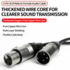 Gold-Plated 3-Pin XLR Male to Female Microphone Cable 1M–10M, 3×0.75mm² Pure Copper Balanced Audio Cord for Mixer, Speaker,Stage