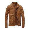 A New Men's PU Leather Jacket Spring and Autumn Men's Jacket Washed Thin Motorcycle Leather Jacket