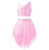 Комплект балетной одежды для девочек с укороченным топом с пайетками и юбкой-пачкой - Разные цвета