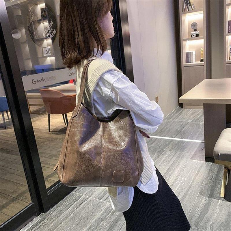 Women's Bags European And American Soft Leather Shoulder Bags Ladies All Match Shoulder Bags Simple Portable Tote Bags
