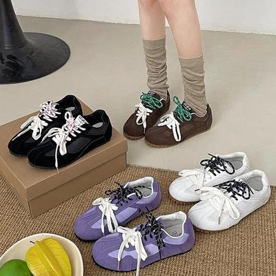 Женская обувь мода мелкая дышащая легкая обувь ретро стиль осень дамы кроссовки