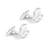 High End Electroplated Silver Euro Logo Metal Cufflinks Men's French Shirt