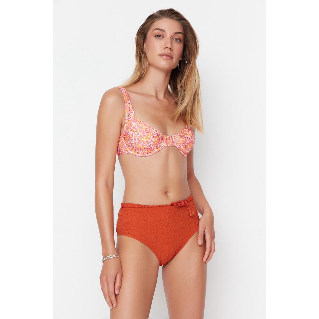 Плавки бикини с высокой талией и поясом цвета бежевого цвета Tbess21ba0167