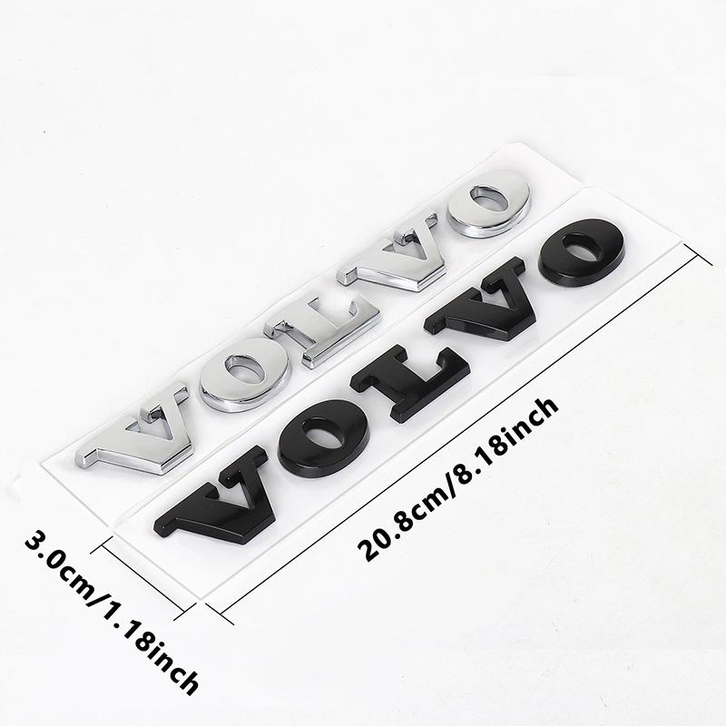 Car Abs 3D Letter Stickers Volvo Trunk Logo Stickers Volvo XC60 Xc90 V40 V60 S60 V50 V90 S80 C40 XC40 V70 XC70 C30 C70 Rdesign