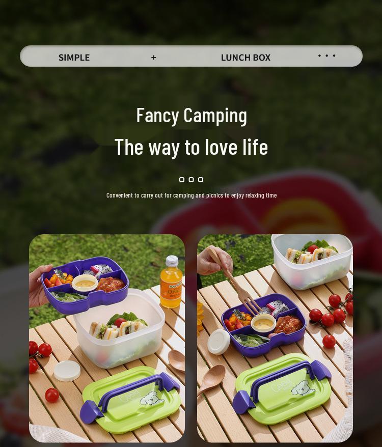Портативный бенто-бокс для микроволновки с отделениями для студентов - контейнер для салатов и закусок с сохранением свежести