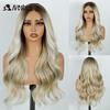 Noble Synthetic Lace Front Wigs For Women 26 Inch Long Wavy Ombre Blonde White Highlight Pre Plucked Pre-Cut Cosplay Lace Wigs