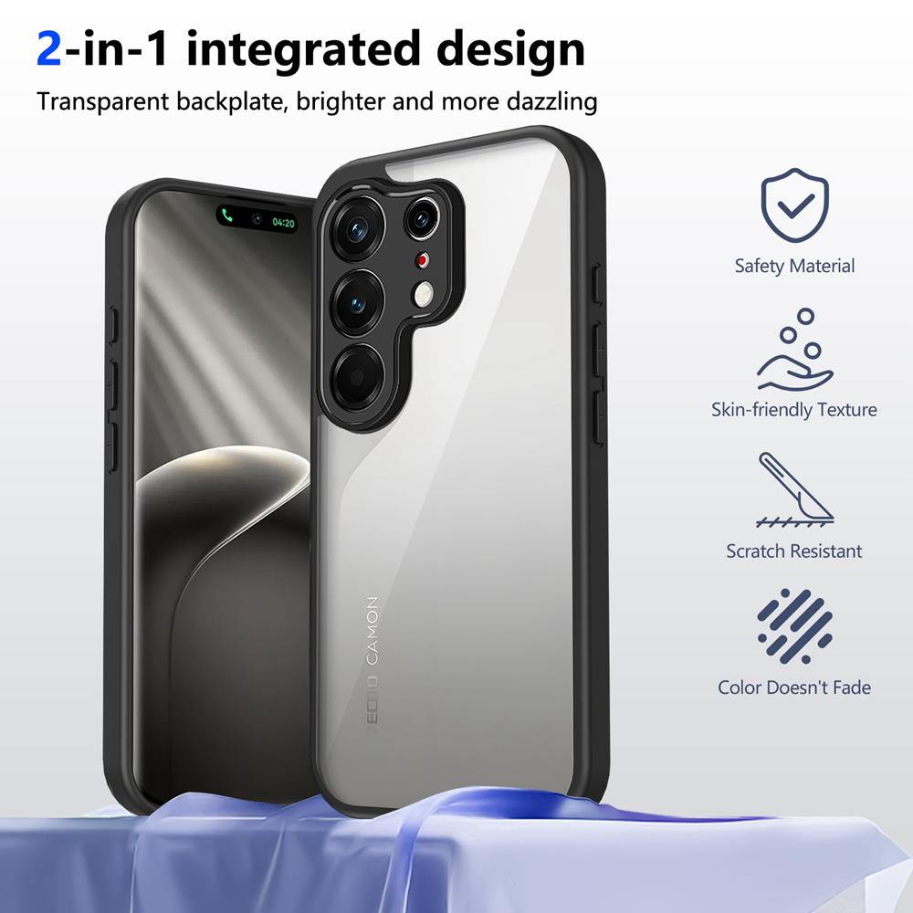 Keysion Phone Transparent Case For Tecno Camon 50 Ultra 5g Siliconepc Hd Clear Shockproof Phone Cover For Camon 50 50 Pro 4g 5g