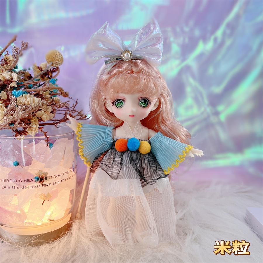 16 см 3D Комиксные Глаза Девочка Принцесса BABI Кукла Игрушки 1/8 BJD Суставы Подвижные Красивая Одежда Белая Кожа Детские Игрушки для Переодевания Подарки