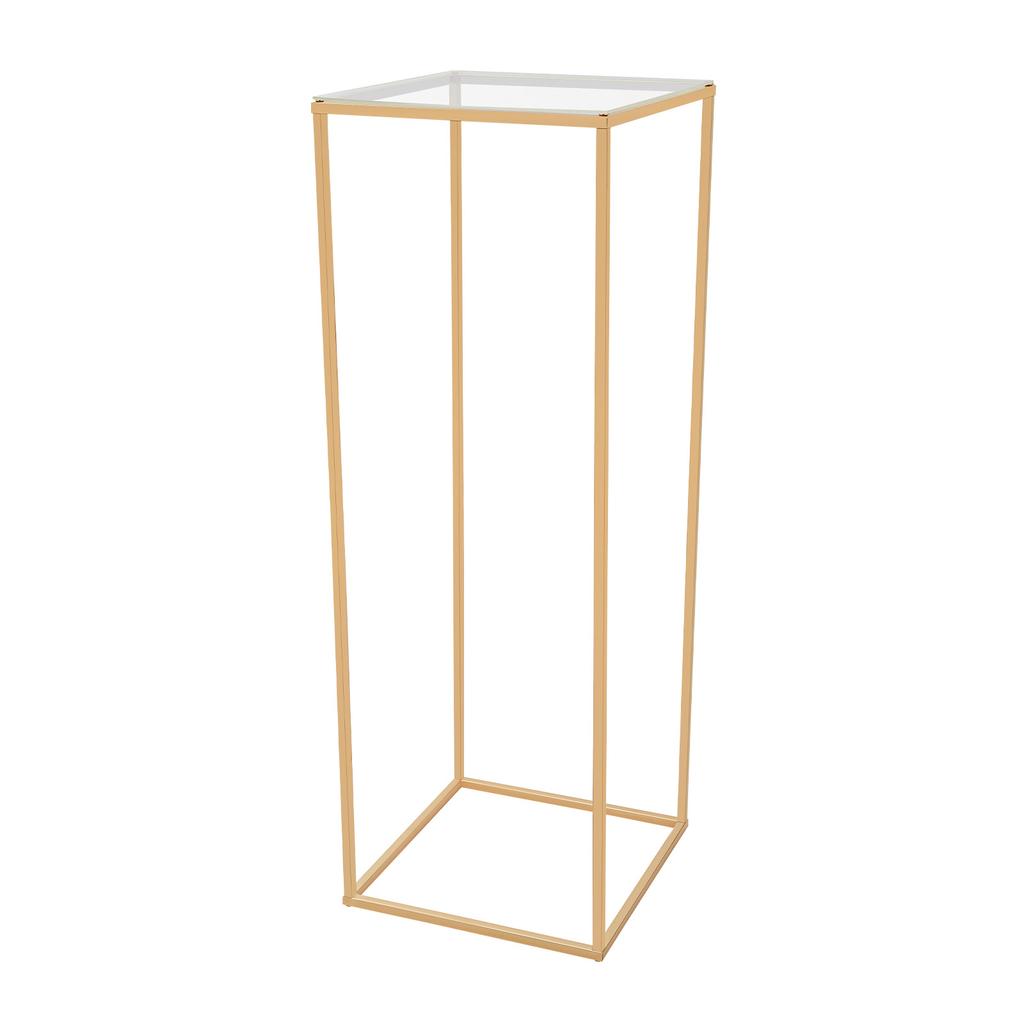 Gold Modern Wedding Flower Stand Metal Centerpiece, Rectangular Table Decor Holder for Party Event Display