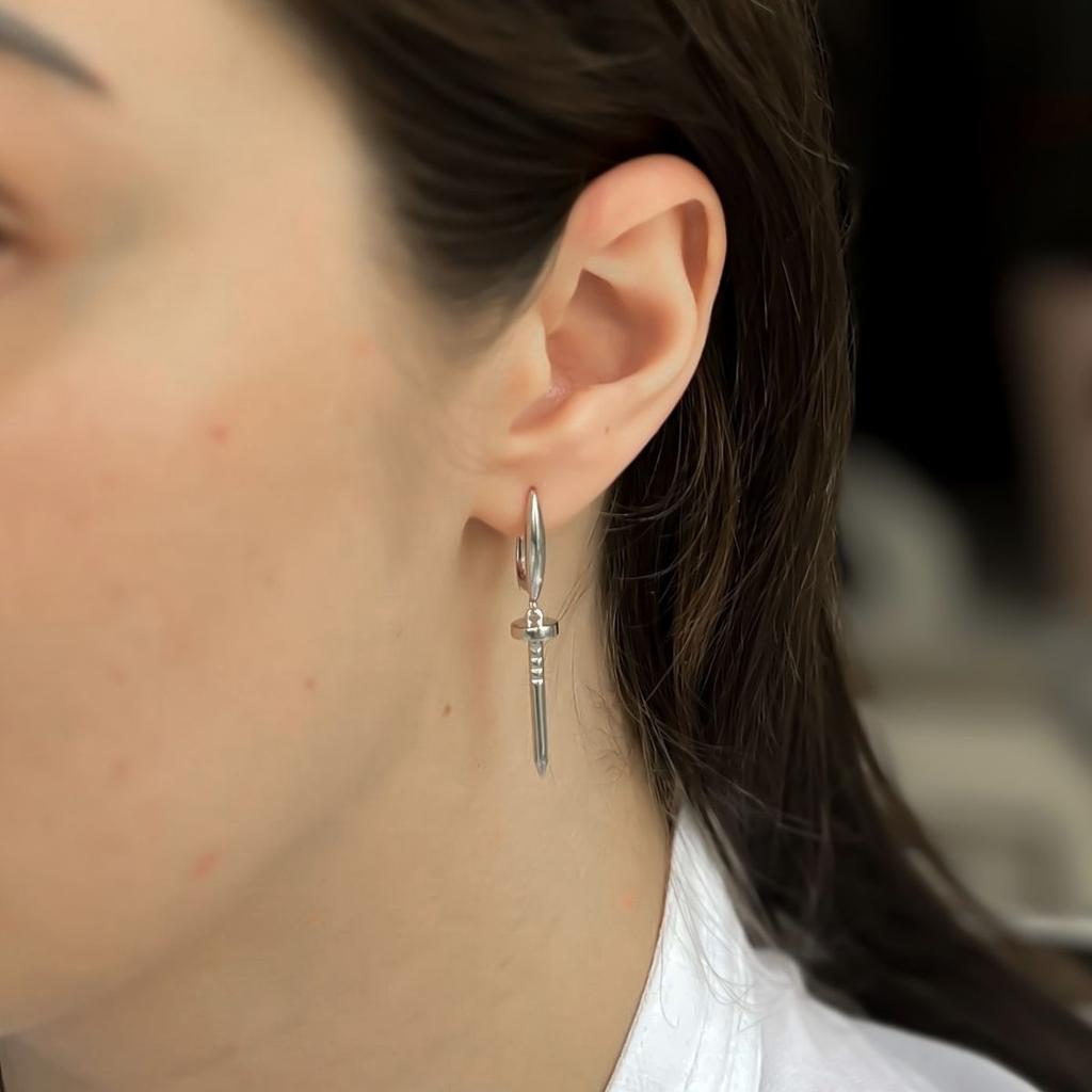 Серебряные серьги без камней (2147923)