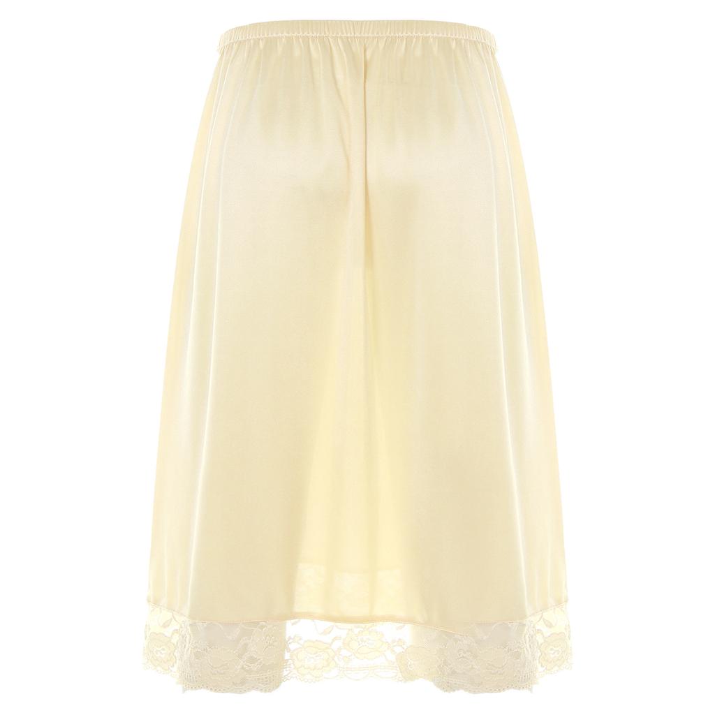 Женская стильная одежда, эластичный пояс, кружевная юбка с подолом, тонкая шелковая атласная однотонная внутренняя юбка