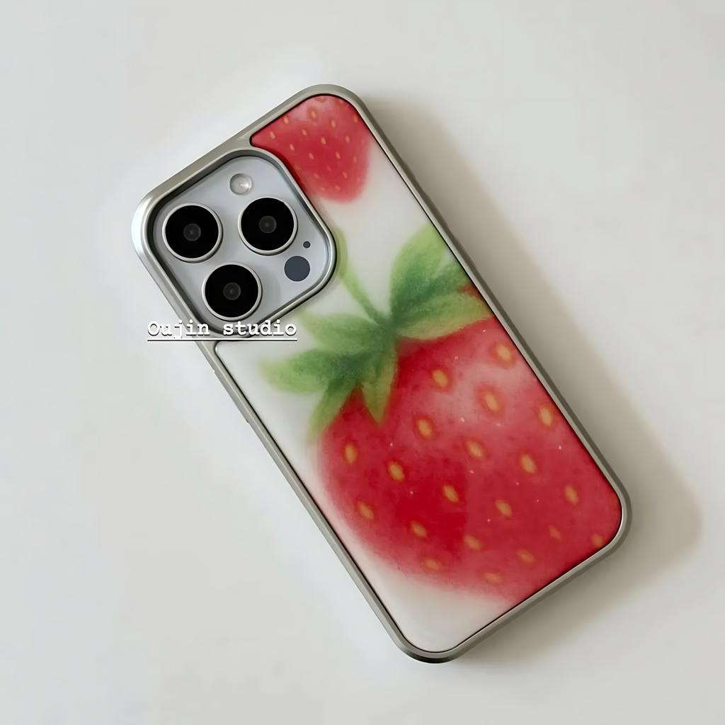 Милый фруктовый чехол-клубника-помидор для iPhone 17 16e 16 15 14 13 12 11 Air Pro Max X XR XSMAX 8 7 Plus Прозрачная задняя крышка