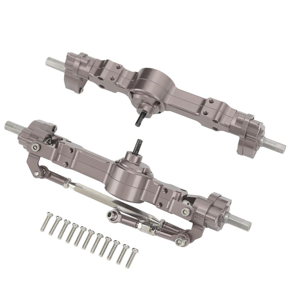 Front Rear Axles Aluminum Alloy Upgrade Parts 4 Wheel RC Axles for MN 90 99S Series Titanium Color
