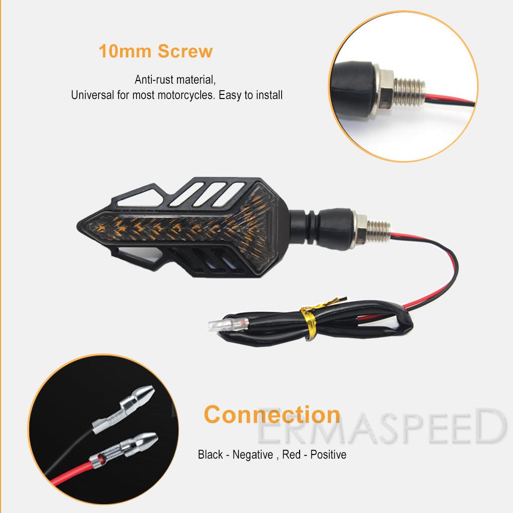2 пары указателей поворота для мотоцикла, Cafe Racer, светодиодная проточная вода, последовательная мигалка, индикаторная лампа для мотоцикла