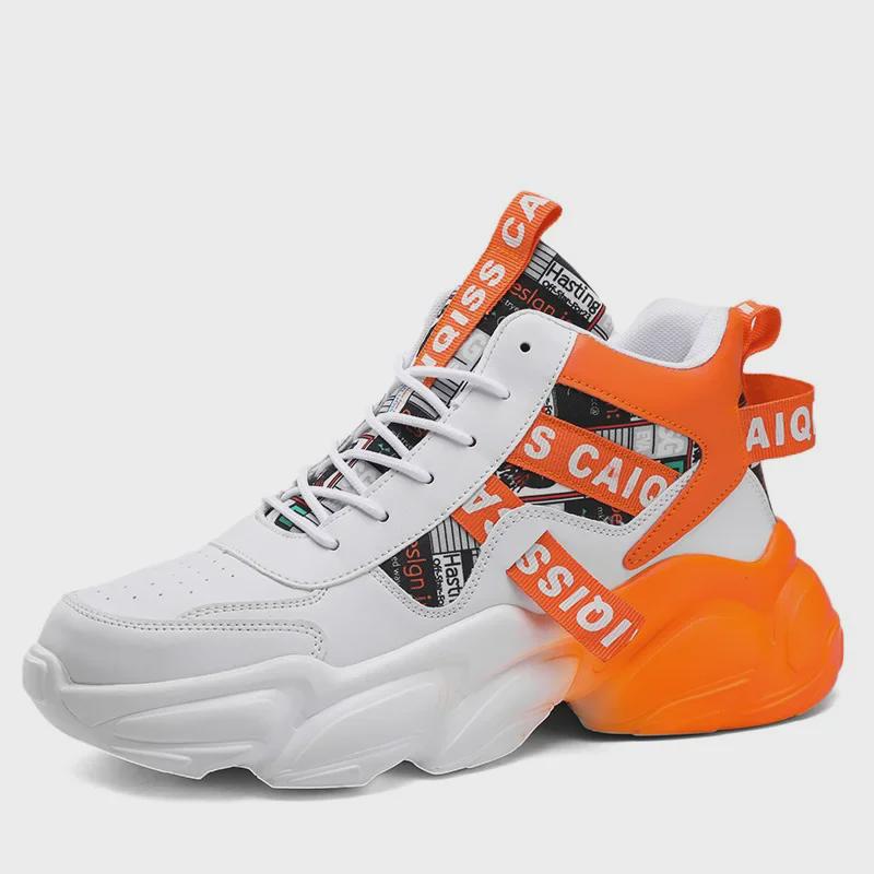 Осенние высокие баскетбольные кроссовки для молодежи - модные мужские кроссовки на толстой подошве для учеников средней школы