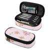 Pen Case 300D Polyester Large Capacity Zip Around Closure with Main Pocket Mesh Layer and Removable Pen Divider for Students