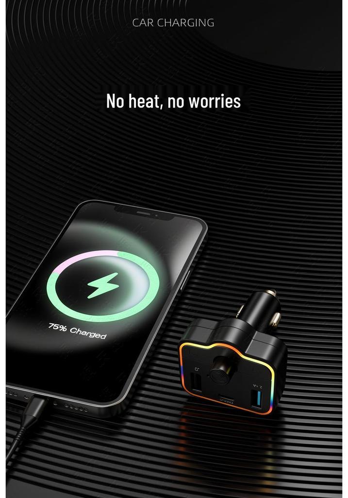 M40 Car Bluetooth Charger & MP3 Player with Hands-free Calling and Card Slot - Fast, Universal Charging for Your Vehicle