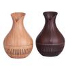 Hollow Wood Grain Aromatherapy Essential Oil Diffuser, 7-color LED Light 130ml Vase Air Humidifier