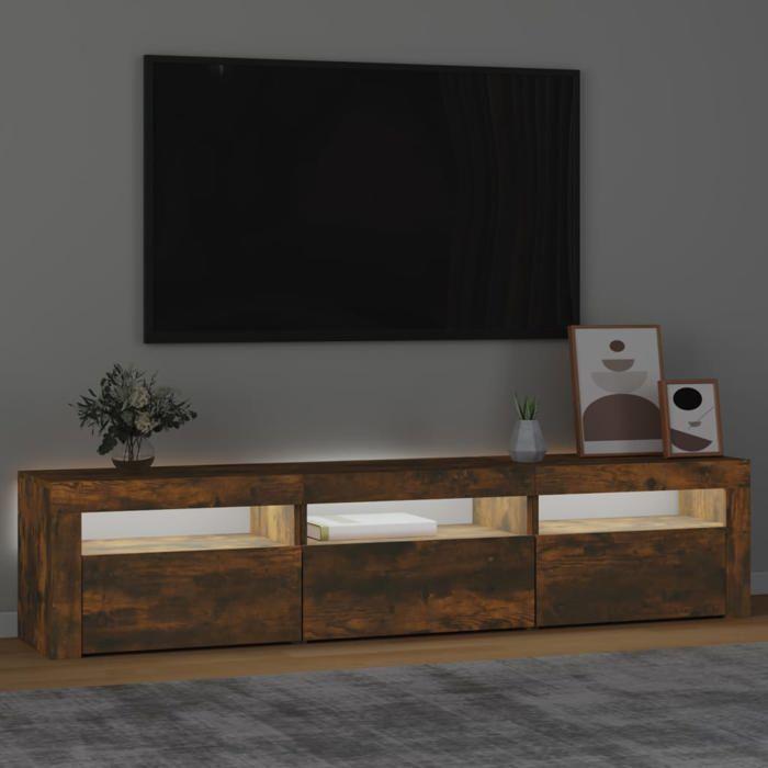 VidaXL TV Stand with LED Lights Entertainment Center Storage Media Console Living Room Furniture Home 3152759