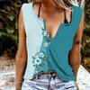 Women Tanks Sexy V Neck Sleeveless Summer Tops Vest 3D Cute Little Flower Print Cool Lightweight Tops