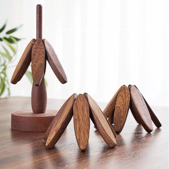 Набор подставок под рождественскую елку с подставкой, термостойкие подставки под горячее, деревянные подставки под миски и чашки, украшение кухонного стола