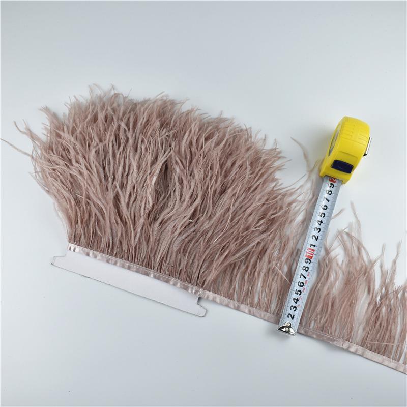Feather1M 5M 10Meters Ostrich Feather Skirt Fringe Trims 10-15CM Ostrich Feather Ribbon Feathers for Crafts Wedding Feathers Decoration