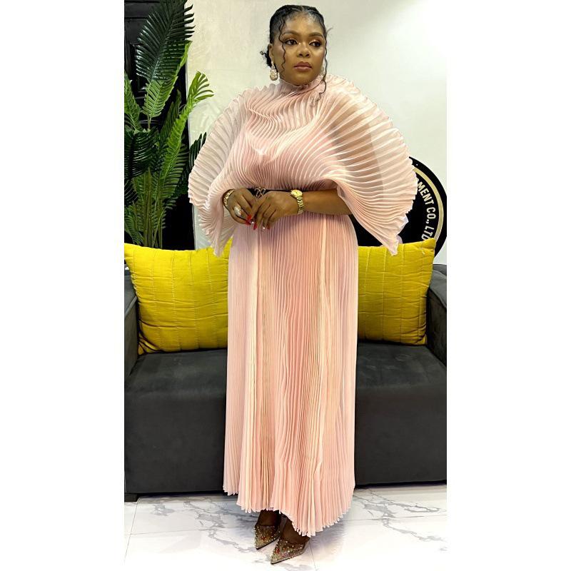 Африканское Элегантное Однотонное Платье Большого Размера - Новый Модный Стиль