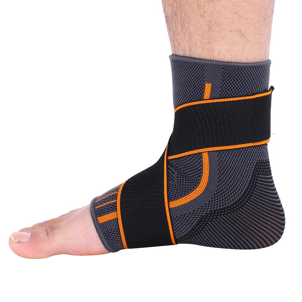 Ankle Support Brace Compression Breathable Foot Elastic Guard Strap (L for Man)