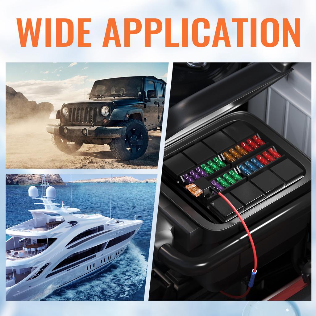 16 шт. низкопрофильные мини-предохранители Micro2, автомобильные, набор для добавления предохранителя в цепь, 12 В, ATO, ATC, ATM, APM, предохранитель, адаптер, соединитель-перемычка