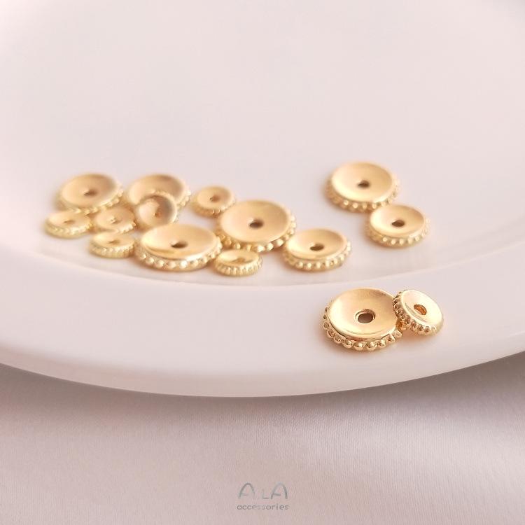 Вогнутые ажурные разделительные бусины из золота 14 карат для изготовления украшений своими руками