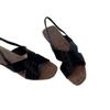 Sheepskin Version~ Vintage Woven Cross-strap Flat-soled Roman Shoes Back Strap Versatile Square Head Casual Open-toed Sandals Women