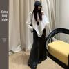 Women's Slim-Fit White Knitted Fishtail Skirt - Fall/Winter 2025 Collection