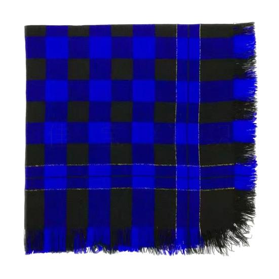 Шерстяной квадратный шарф с кисточками, клетчатый узор, женская вязка