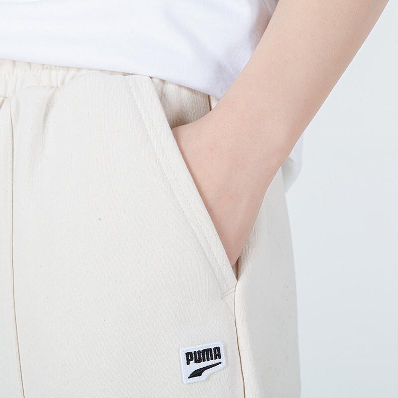 Puma Solid Color Cuffed Casual Retro Sports Pants Women Pants Light-Khaki 535360-99