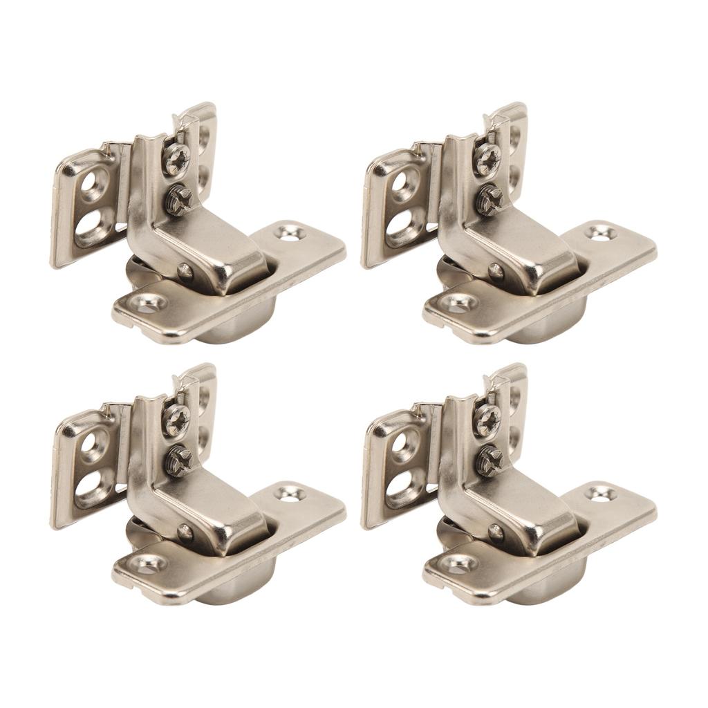 4PCS Cabinet Hinge with 4 Hole Base Cold Rolled Steel Short Arm Cupboard Hinge for Kitchen Bedroom