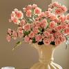 66Cm Artificial Bubble Roses Branches Silk Fake Flower Living Room Decoration Light Luxury Simulation Rose Orange Flowers