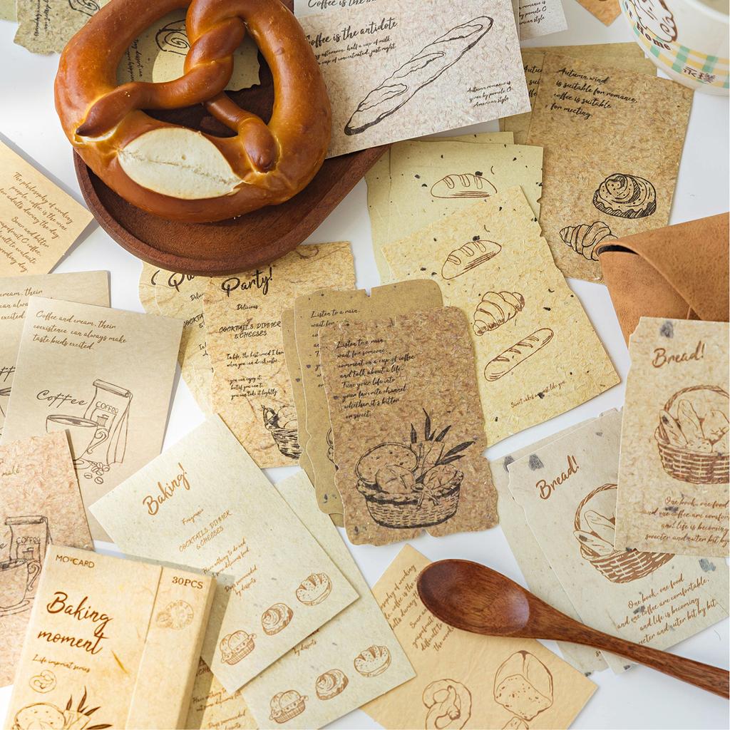 30pcs/pack Retro Material Background Decoration Sticker DIY Scrapbook Writing Paper Office School Stationery Decor Junk Journa