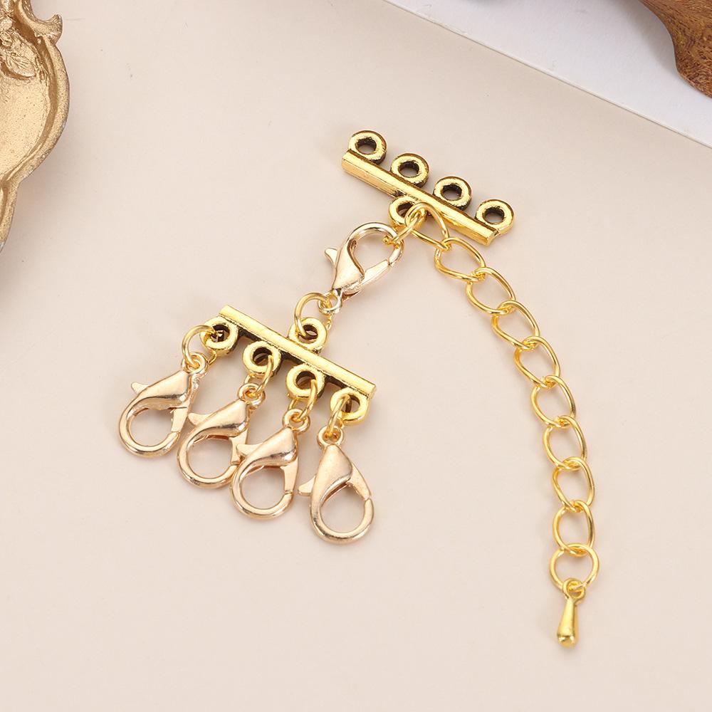 Цепь для самостоятельного изготовления ювелирных изделий, фурнитура для многослойных ожерелий, браслетов, соединители, многорядные застежки