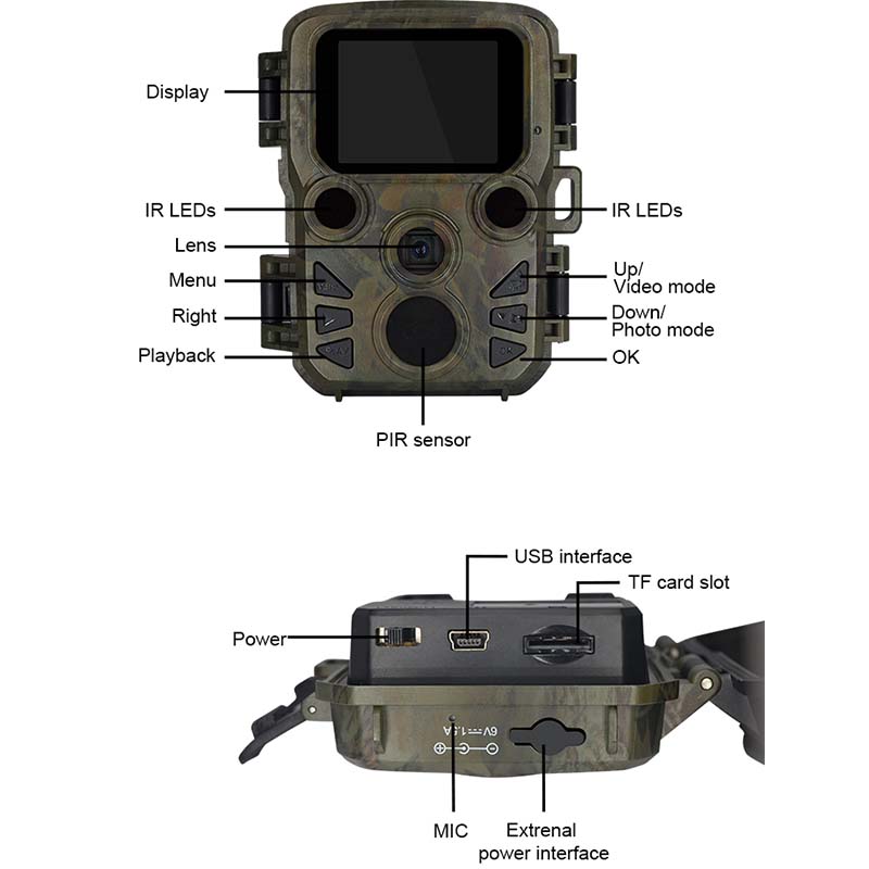 Мини-камера для наблюдения за дикой природой, инфракрасное ночное видение, камера движения, водонепроницаемость IP66, ловушка для игры, охотничьи ловушки, 20 МП, H5812, 4k