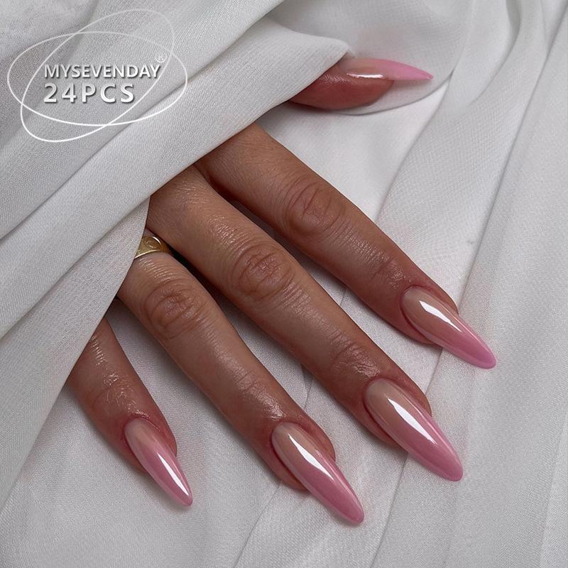 Европейские и американские градиентные персиковые балетные типсы для коротких ногтей