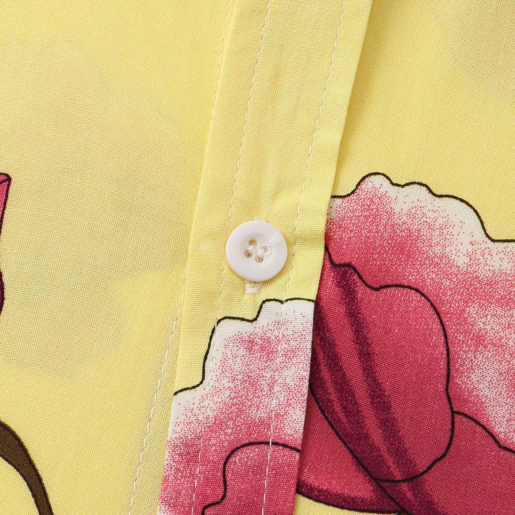 2022 Summer Men's Short Sleeve Floral Shirt - European and American Style