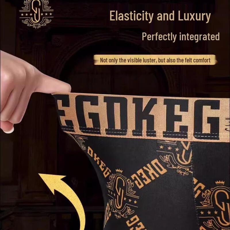 Yalu Men's Pure Cotton Boxer Briefs 4-Pack