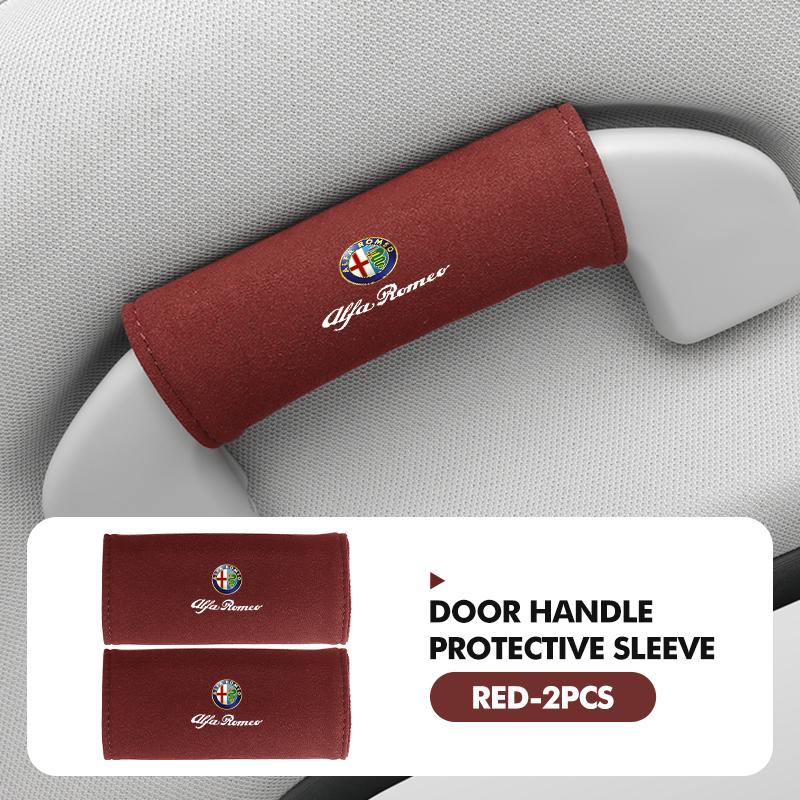 JOSAC1 2026 Hot Alfa Romeo Car Styling Roof Handle Cover Door Handrail Suede Protector Cover For Alfa Romeo Giulietta 940 2010-2014 201