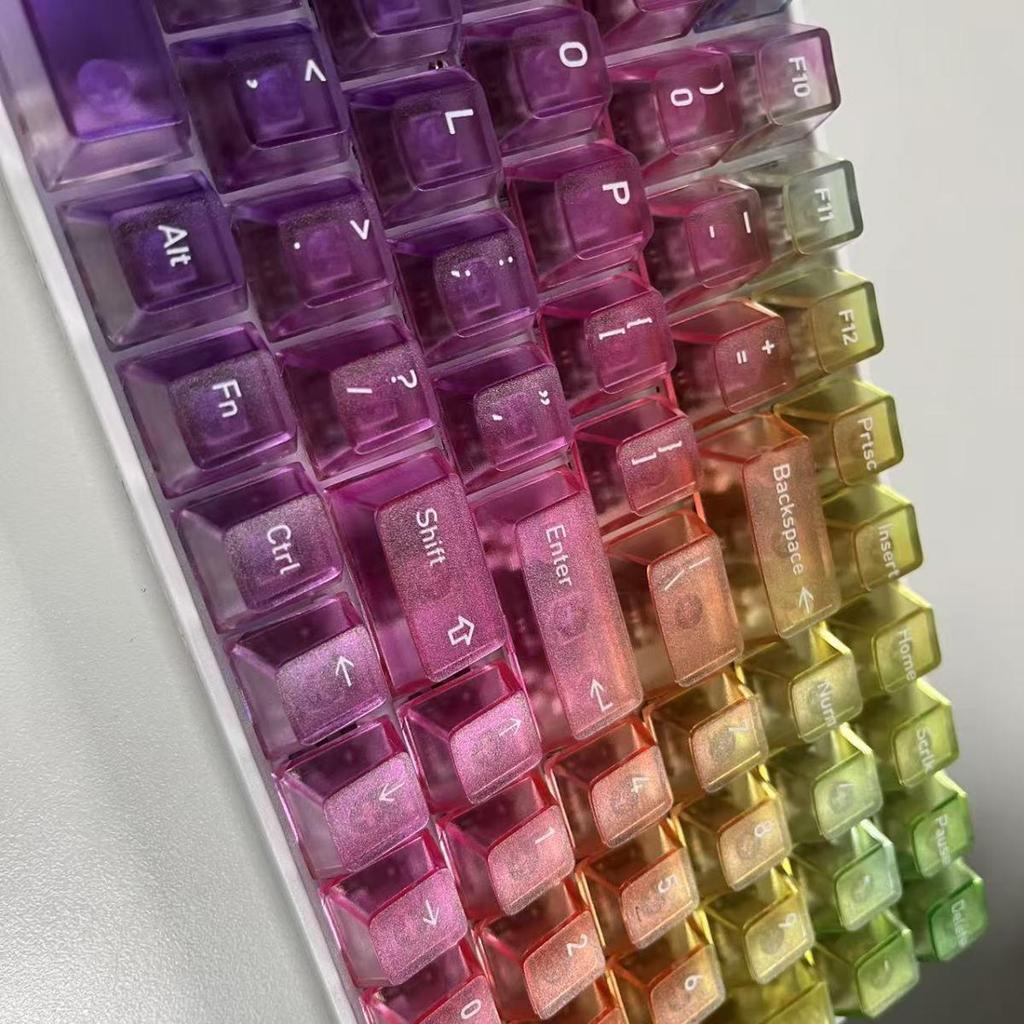 Матовые колпачки с радужным градиентом - Индивидуальная посадка для клавиатур на 61/68/75/87/98 клавиш