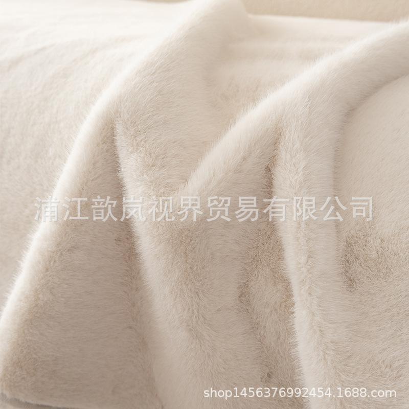 Irregular Special-Shaped Sofa Cushion Winter Plush Thickened Warm Seat Cushion Rabbit Velvet Leather Sofa Cover Cover Cloth Towel