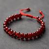 Браслет из натурального красного граната, круглые гранатовые бусины, аксессуары из красной веревки, браслет своими руками, ювелирные изделия из граната, нефрит